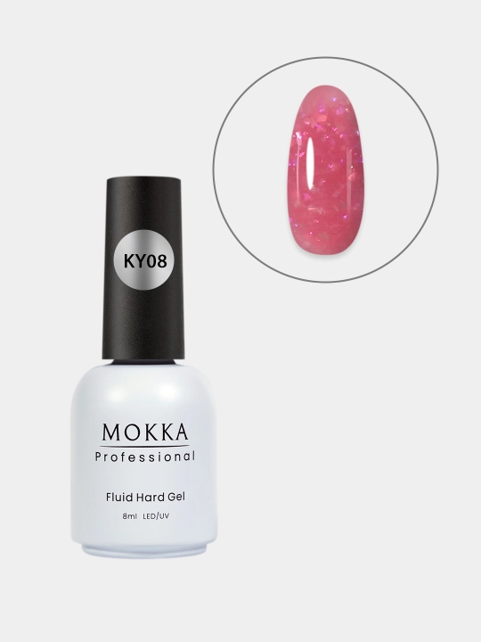 Rangli gel lak suyuq poligel Opal MOKKA, UV/LED chiroqda quriting, 8 ml