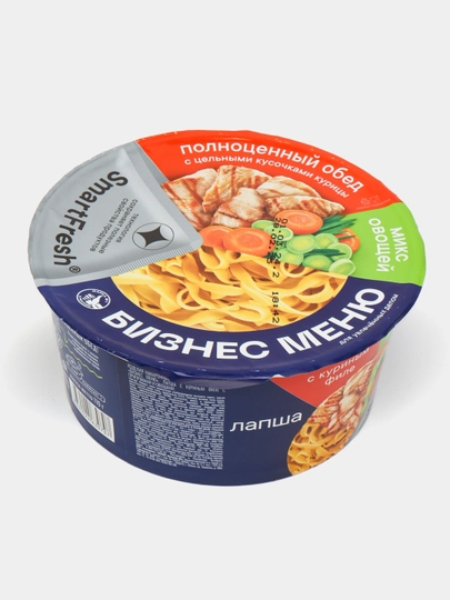 Лапша быстрого приготовления Бизнес Меню, куринное филе с приправами и овощами, 110 г — MISTRAL-P0F138C