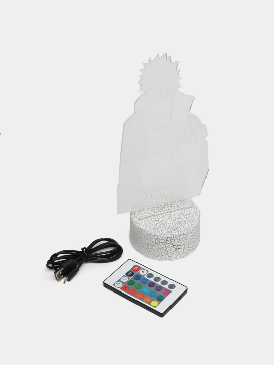 Аниме Наруто, 3D светильник ночник с пультом Naruto, LED RGB подсветкой и USB, подарок