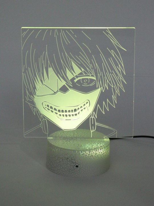 Tungi chiroq Anime Tokyo Ghoul 3D, bosharish pulti, LED RGB yoritgichi va USB bilan, sovga - 