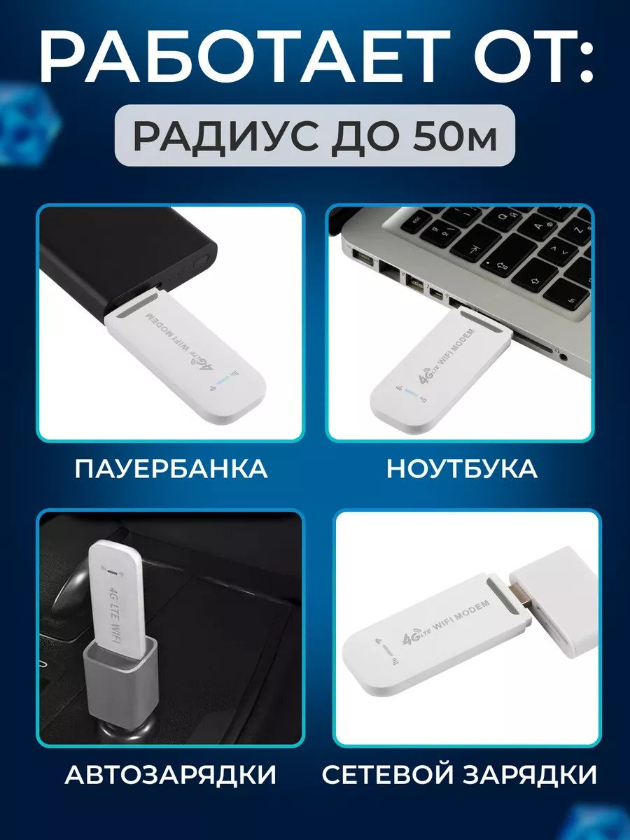 Карманный USB модем 4G с sim-картой и адаптер WiFi роутер зарядной сим  карты точка доступа купить по низким ценам в интернет-магазине Uzum  (1001083)