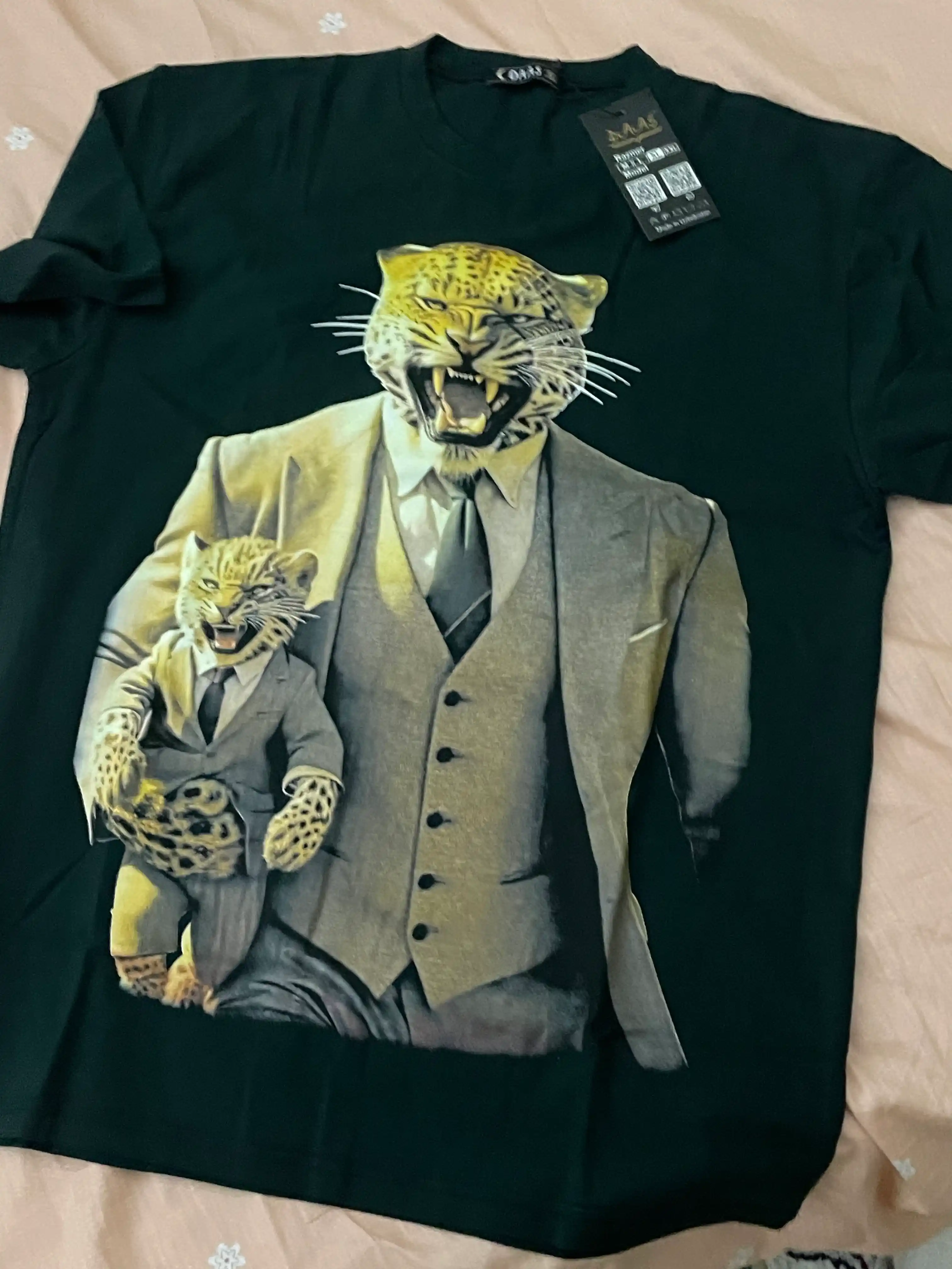 Erkaklar va ayollar uchun futbolka, oversiz, print bilan, unisex, paxta