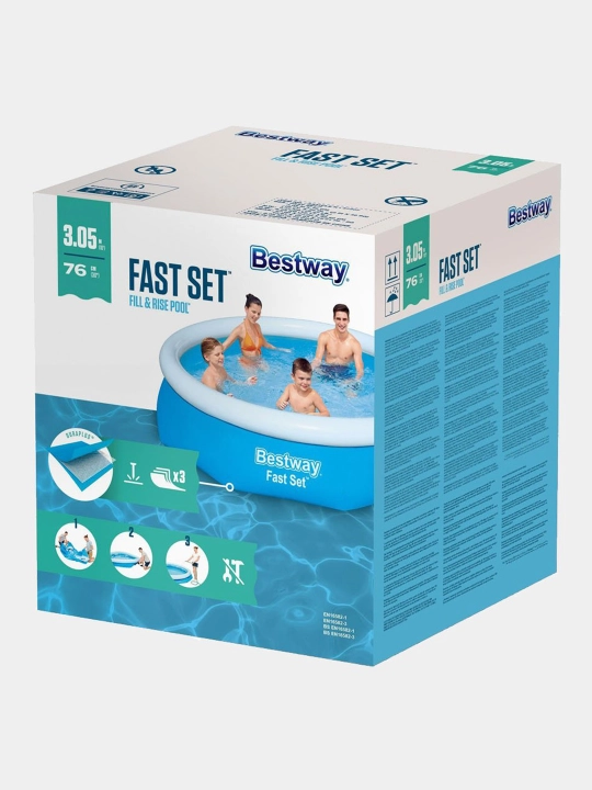 Надувной бассейн 305 * 76 см, Bestway 57266, круглый