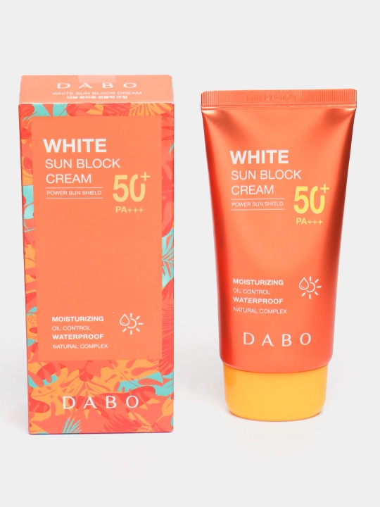 Quyoshdan himoyalovchi krem, DABO, Aloe vera, White sun block, Aloe-vera tone-upSPF50+ PA+++ 70 ml