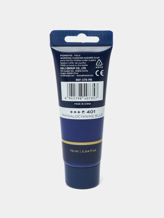 Tubali akril bo‘yoq, Deli, Finenolo EC75-CB, 75 ml
