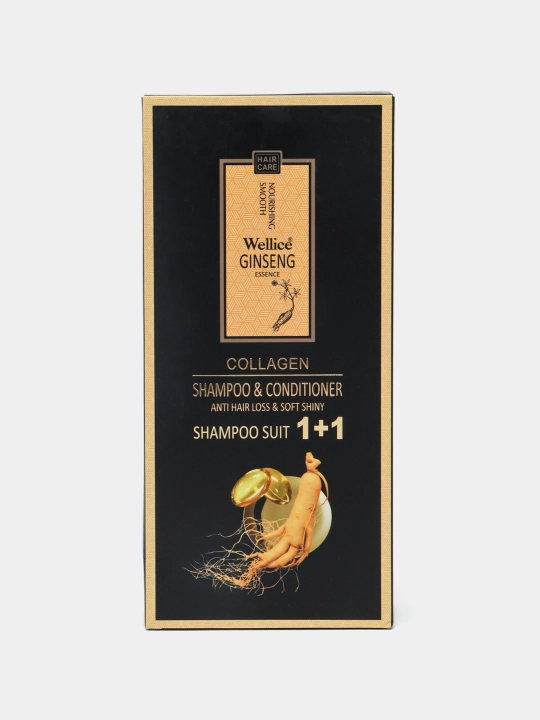 Shampun jenshenli Wellice Ginseng Collagen, sochlar tukilishiga qarshi, 420 ml
