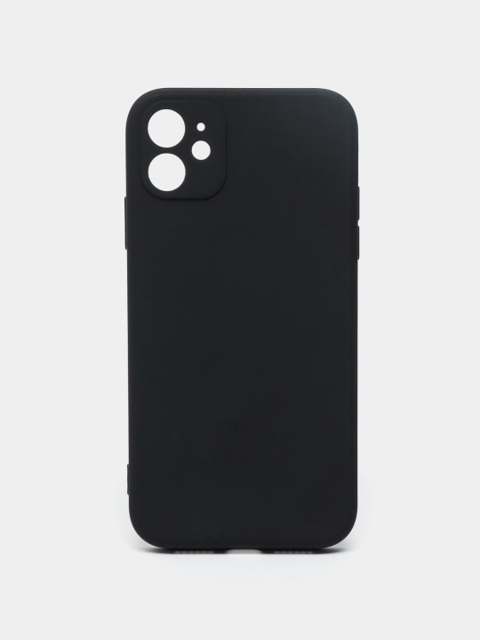Chexol iPhone 7,8,SE,X,XS,11,12,13,14,15,16,17,Pro,Max,Plus,mini uchun,qora,silikon,G'ilof