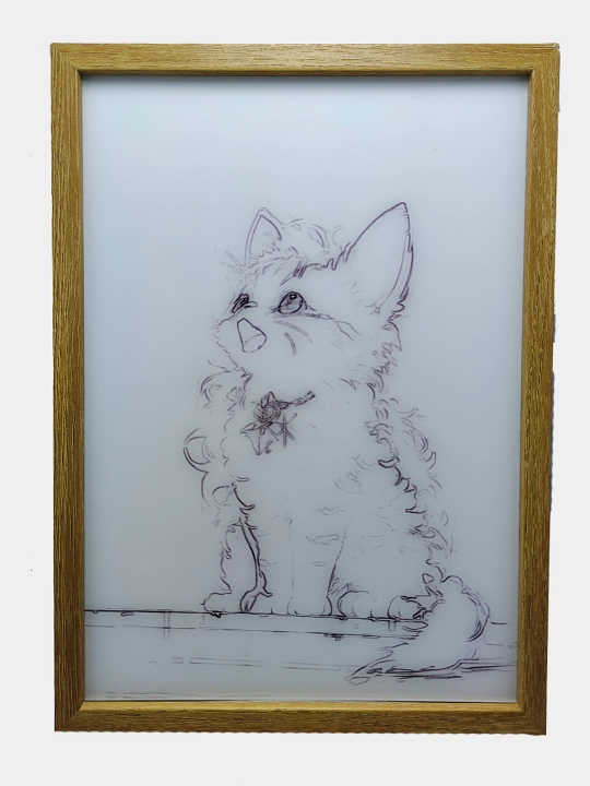 Животные Котята 3D картина, ночник для детей, с регулировкой яркости, на аккумуляторе
