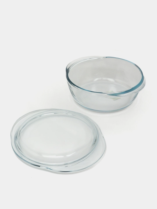 Жаропрочная круглая кастрюля с крышкой PYREX, 1.4 л