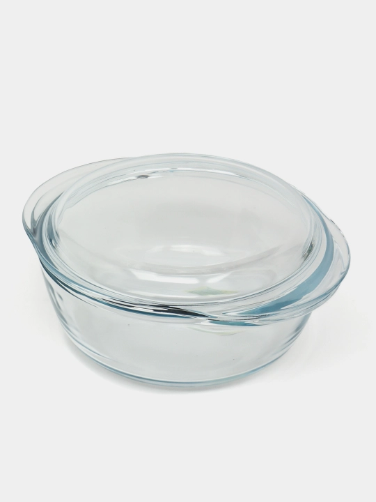 Жаропрочная круглая кастрюля с крышкой PYREX, 1.4 л