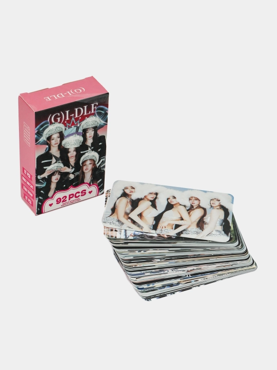 Коллекционные LOMO карточки K-POP G I-DLE, 92 шт, 60 карточек "GIDLE" и 32 стикера