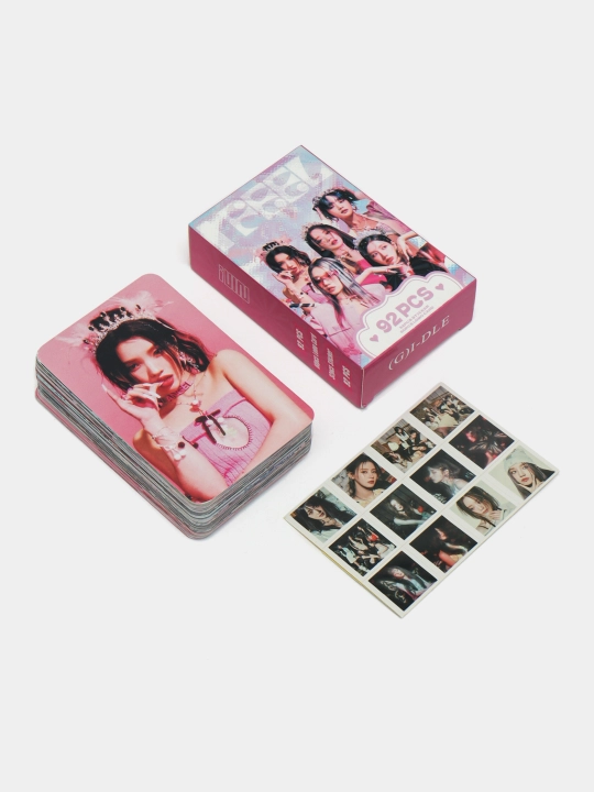 Коллекционные LOMO карточки K-POP G I-DLE, 92 шт, 60 карточек "GIDLE" и 32 стикера