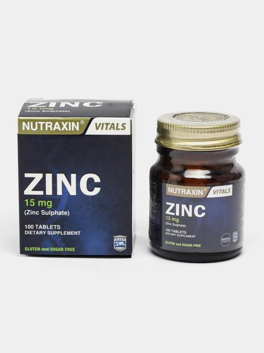 Nutraxin Zinc Sulphate - 15 мг, цинк, 100 таблеток