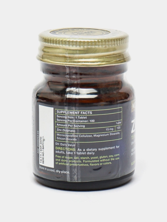 Nutraxin Zinc Sulphate - 15 мг, цинк, 100 таблеток