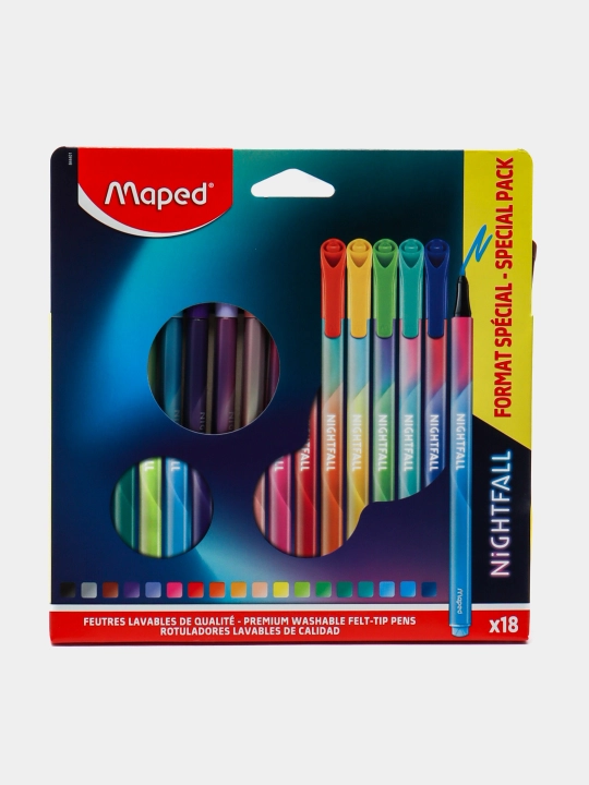 Фломастеры Maped Nightfall, 18 цвета 844401 q0000039376 - 