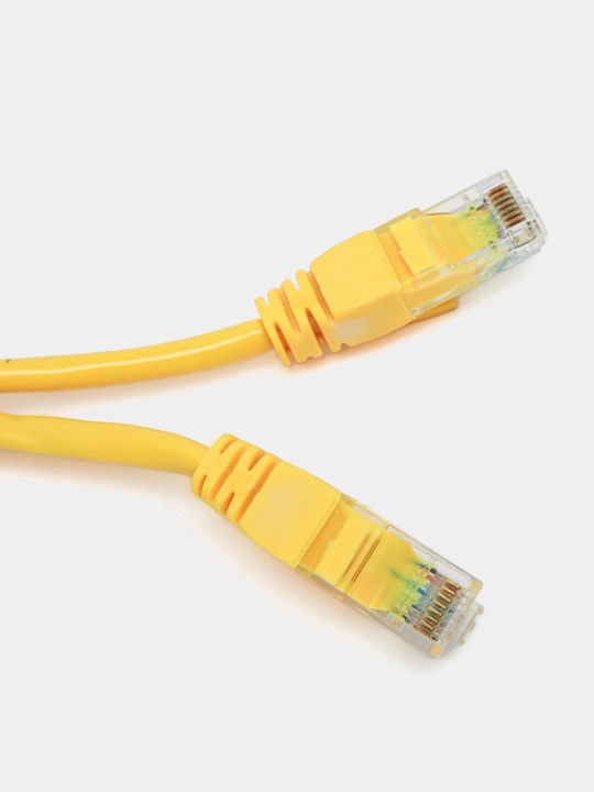 Lan kabeli, Ethernet kabeli, RJ 45, UTP, CAT 5, Internet kabeli, sariq, 1.5, 3, 5, 10, 15, 20 m
