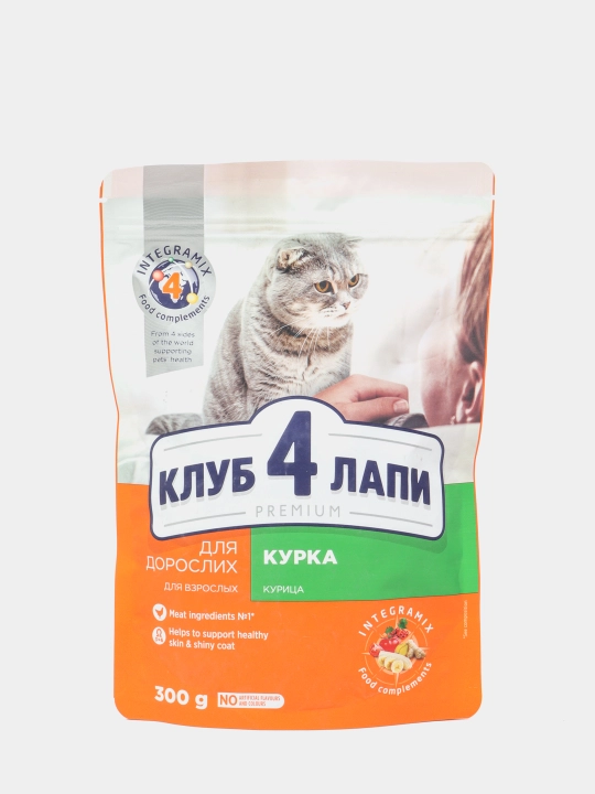 Club 4 Paws mushuklar uchun quruq yem, tovuq go‘shti bilan, 300 g