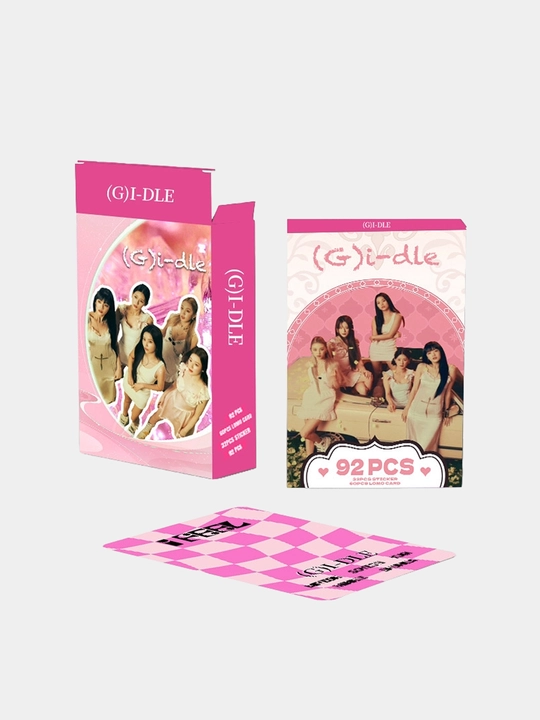 Коллекционные LOMO карточки K-POP G I-DLE, 92 шт, 60 карточек "GIDLE" и 32 стикера