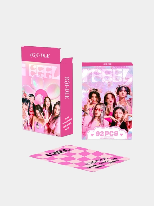 Коллекционные LOMO карточки K-POP G I-DLE, 92 шт, 60 карточек "GIDLE" и 32 стикера