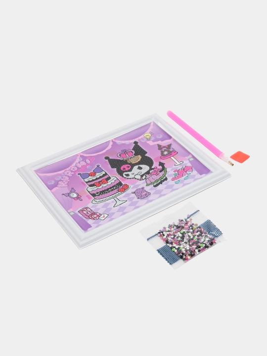 Kuromi Sanrio olmosli mozaikasi, kristall rasm, ijod uchun to'plam, 17 * 13.5 sm
