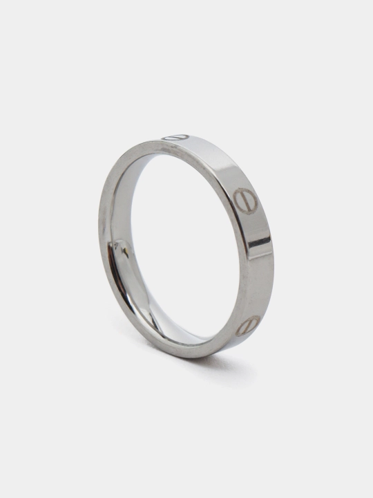 Парное кольцо с камнем, гвоздик, Stainless Steel - 