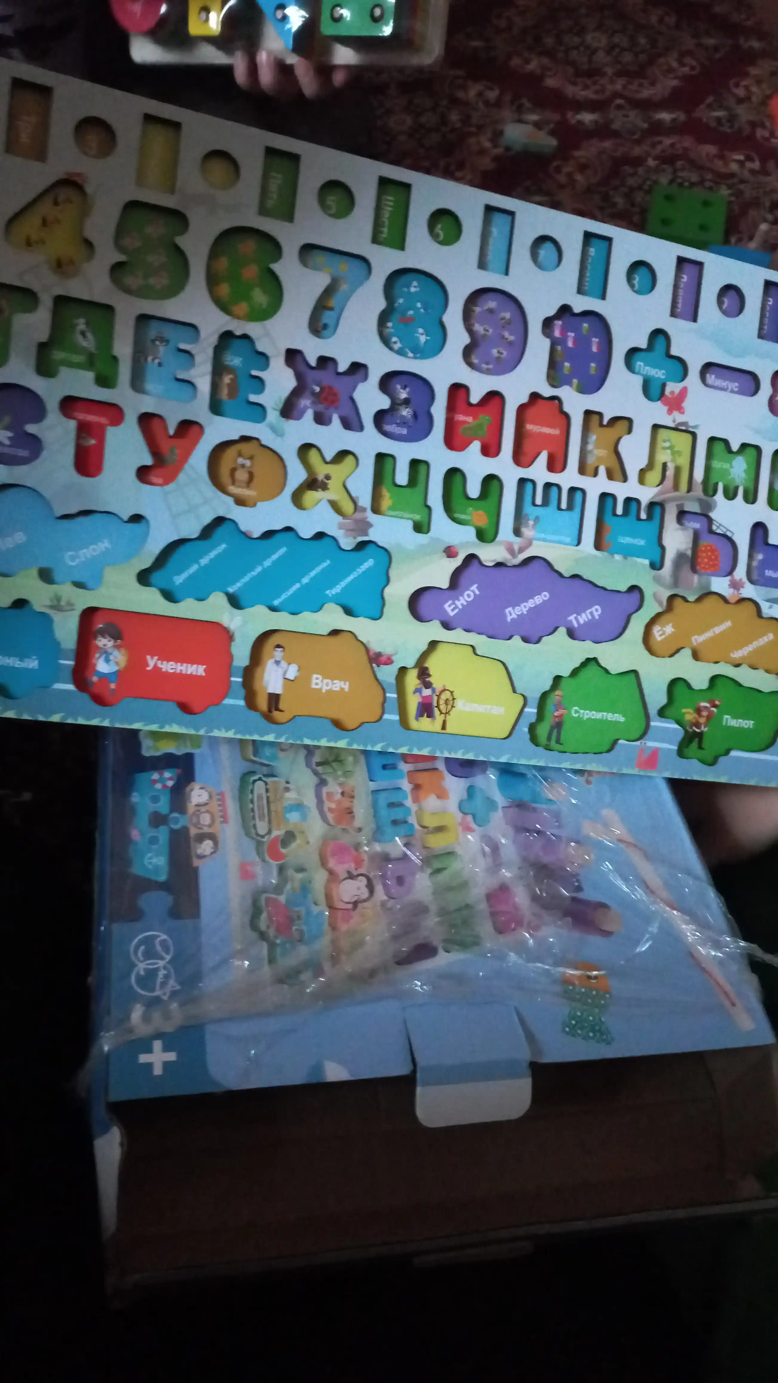 Yog'ochli sorter, o'quv yog'och taxtasi Montessori, magnit baliq ovlash bilan
