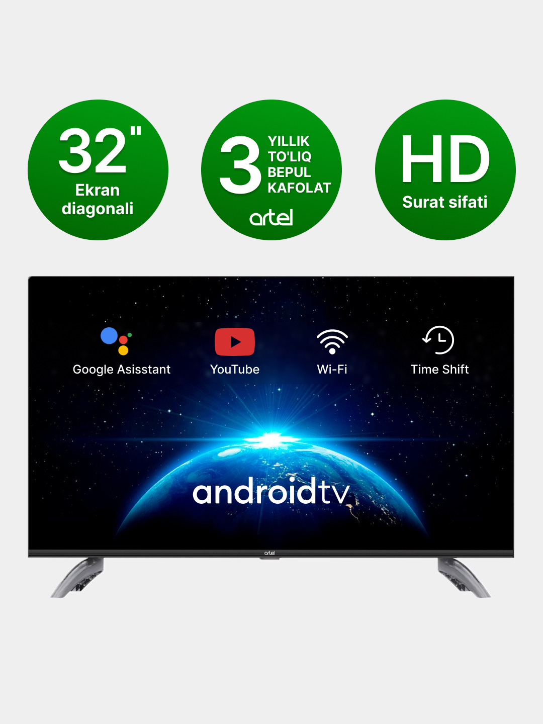 Смарт телевизор Artel 32" UA32H3200, Android TV, 81 см купить по низким ...