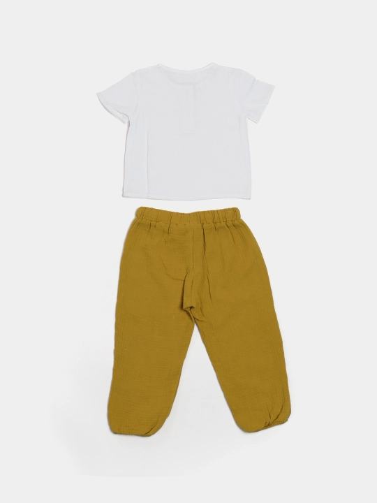 O'g'il va qizlar uchun muslin pijama to'plami
