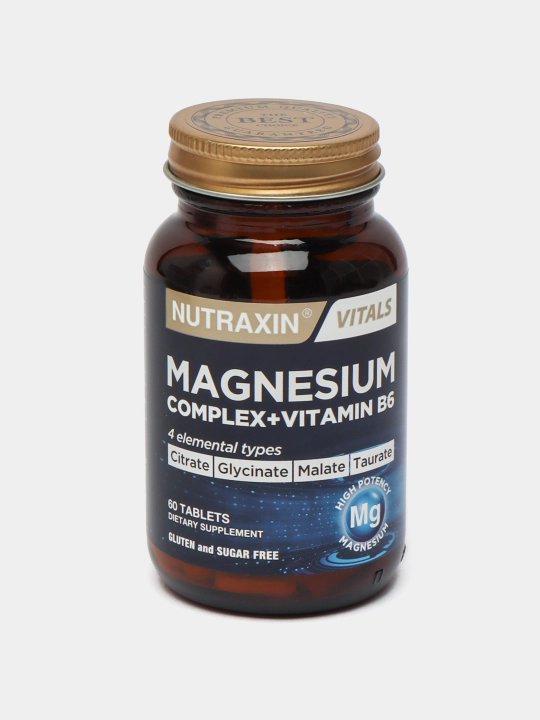 Nutraxin Magnesium Complex B6 125 Mg, magniy kompleksi va vitamin B6, 60 tabletka