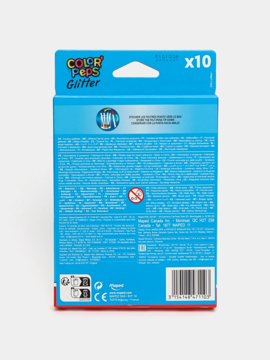 Фломастеры Maped Color Pep Glitter, 10 цветов 847110 q0000017104