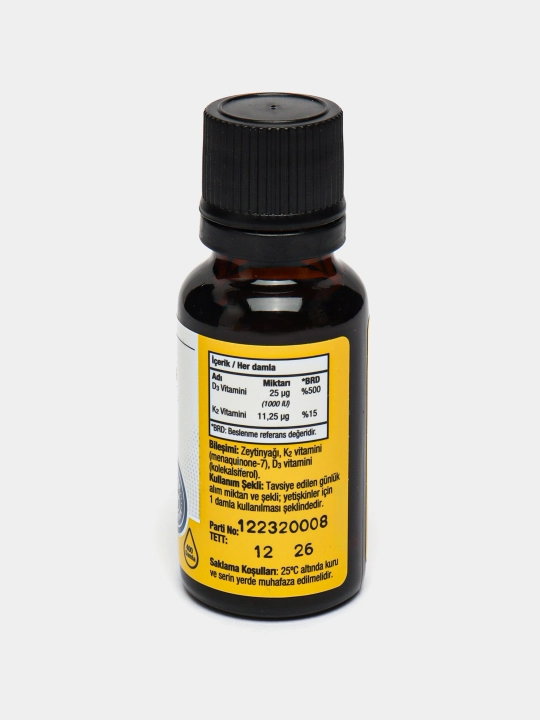 Ocean Vitamin D3 va K2 tomchilari 1000 IU, 20 ml, Turkiya