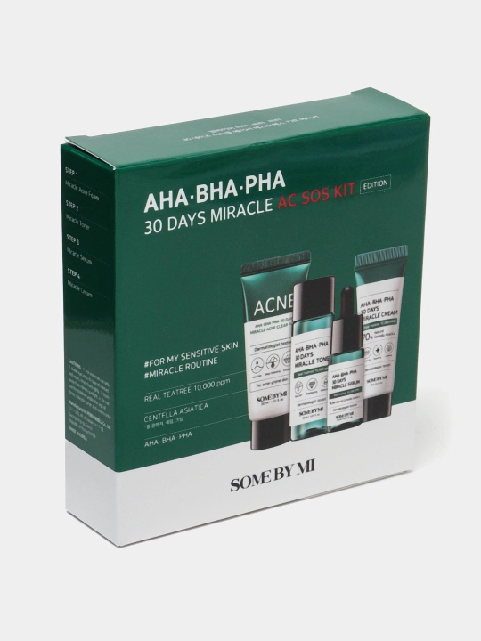 Yuzni uchun parvarish to'plami Some By Mi, Yuja Niacin, Acne, AHA-BHA-PHA 30 days