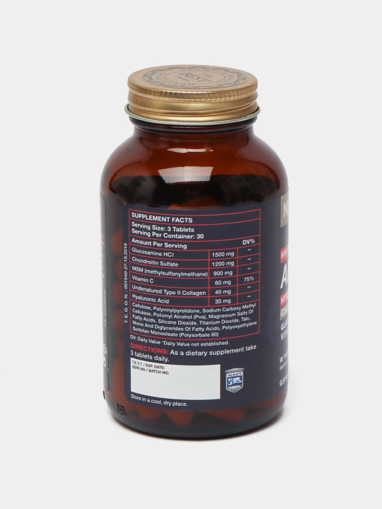Nutraxin Artroflex bo'gimlarning normal ishlashi uchun glyukozamin xondroitin, 90 tabletka