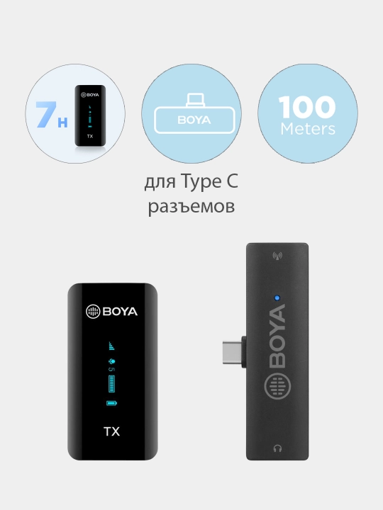BOYA BY-XM6-S5 профессиональный беспроводной микрофон для устройств Type C - 