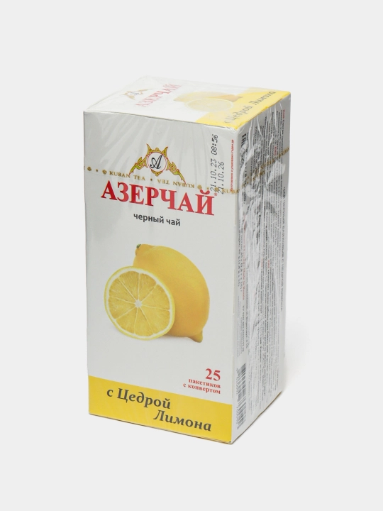 Limon qobig'i bilan qora Azerchay choyi, paketlarda