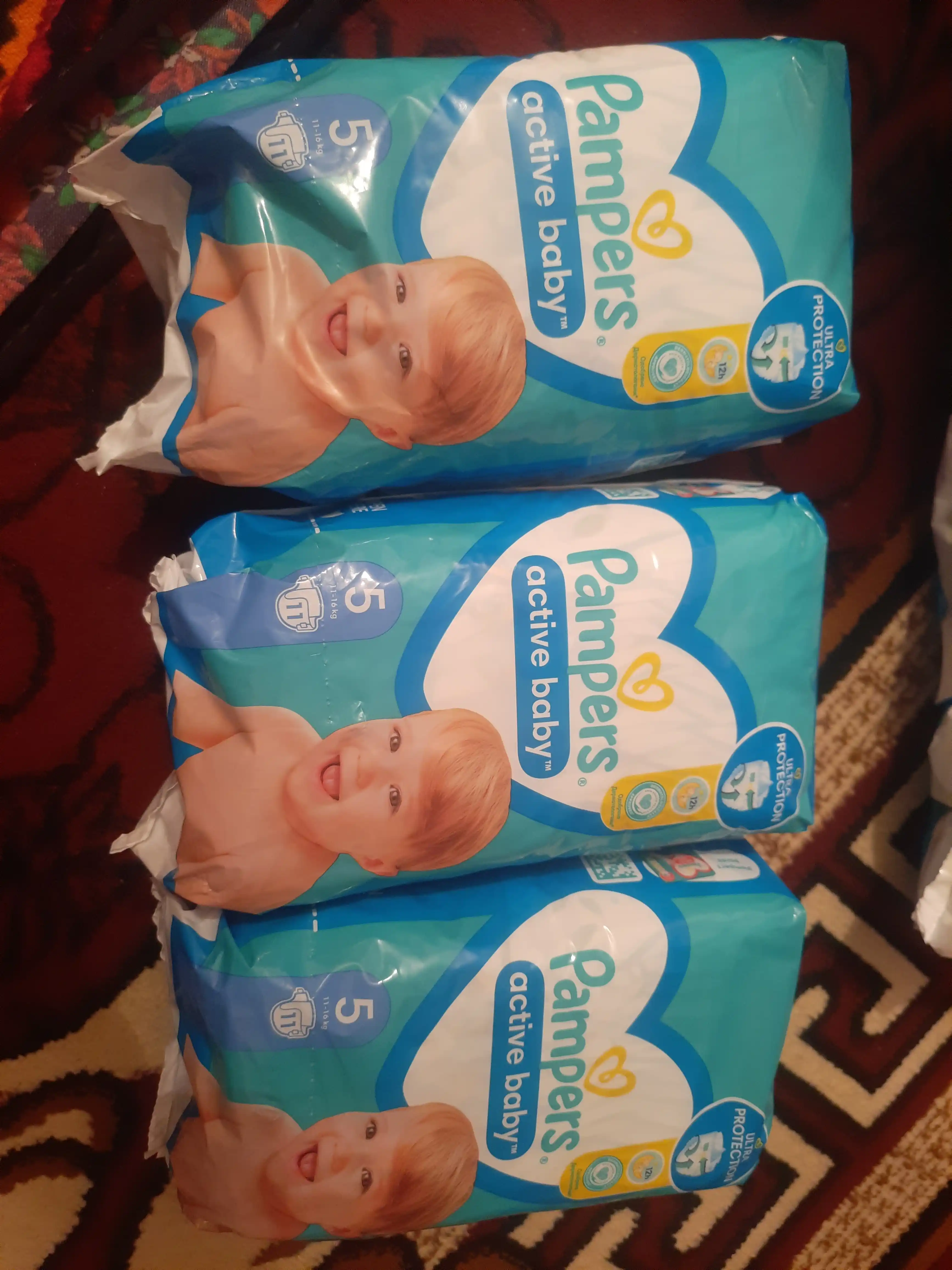 Pampers Active Baby bolalar tagliklari 5 o‘lcham, 11-16 kg, 11 dona