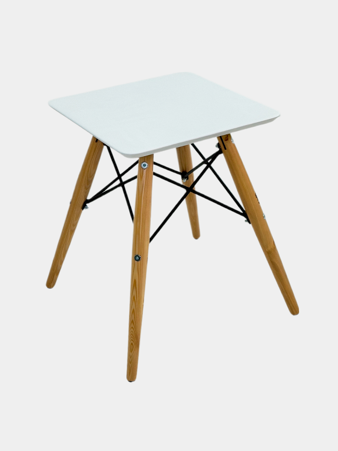 Stul taburetka AIKO Stockholm, MDF, kvadrat shaklda, yog‘och oyoqchali, uy va ofis uchun