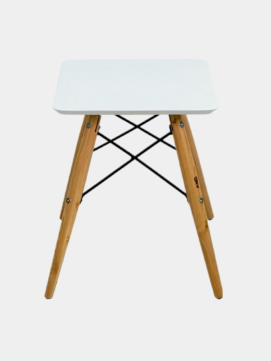Stul taburetka AIKO Stockholm, MDF, kvadrat shaklda, yog‘och oyoqchali, uy va ofis uchun