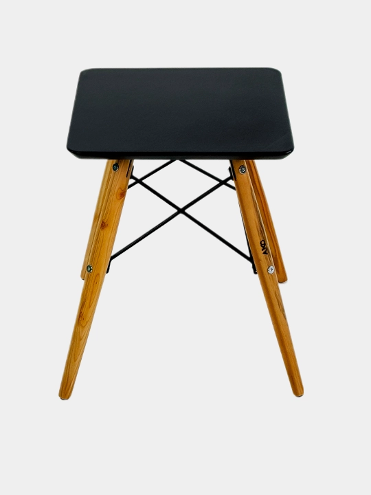 Stul taburetka AIKO Stockholm, MDF, kvadrat shaklda, yog‘och oyoqchali, uy va ofis uchun
