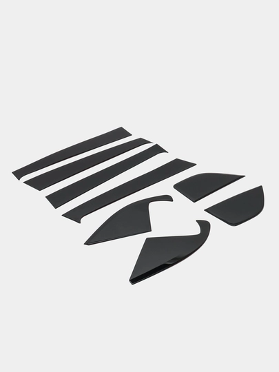 Накладки на стойки дверей Spark, Cobalt, Nexia, Lacetti, Gentra, Monza  глянцевые, чёрные — GARAGE-STOYKA-ЧЕРН-MONZA