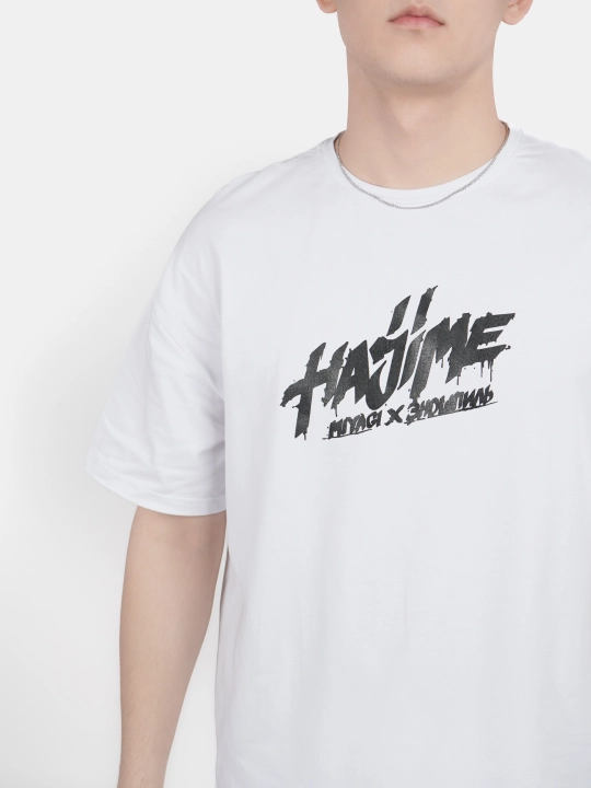 Erkaklar uchun qisqa yengli unisex oversayz futbolka, naqshli, yoz uchun, MiyaGi Hajime