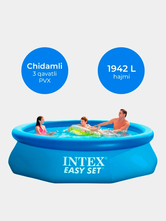 Puflanadigan basseyn Intex Easy Set, tanlovga 886-3853 litr hajmli, butun oila uchun - 