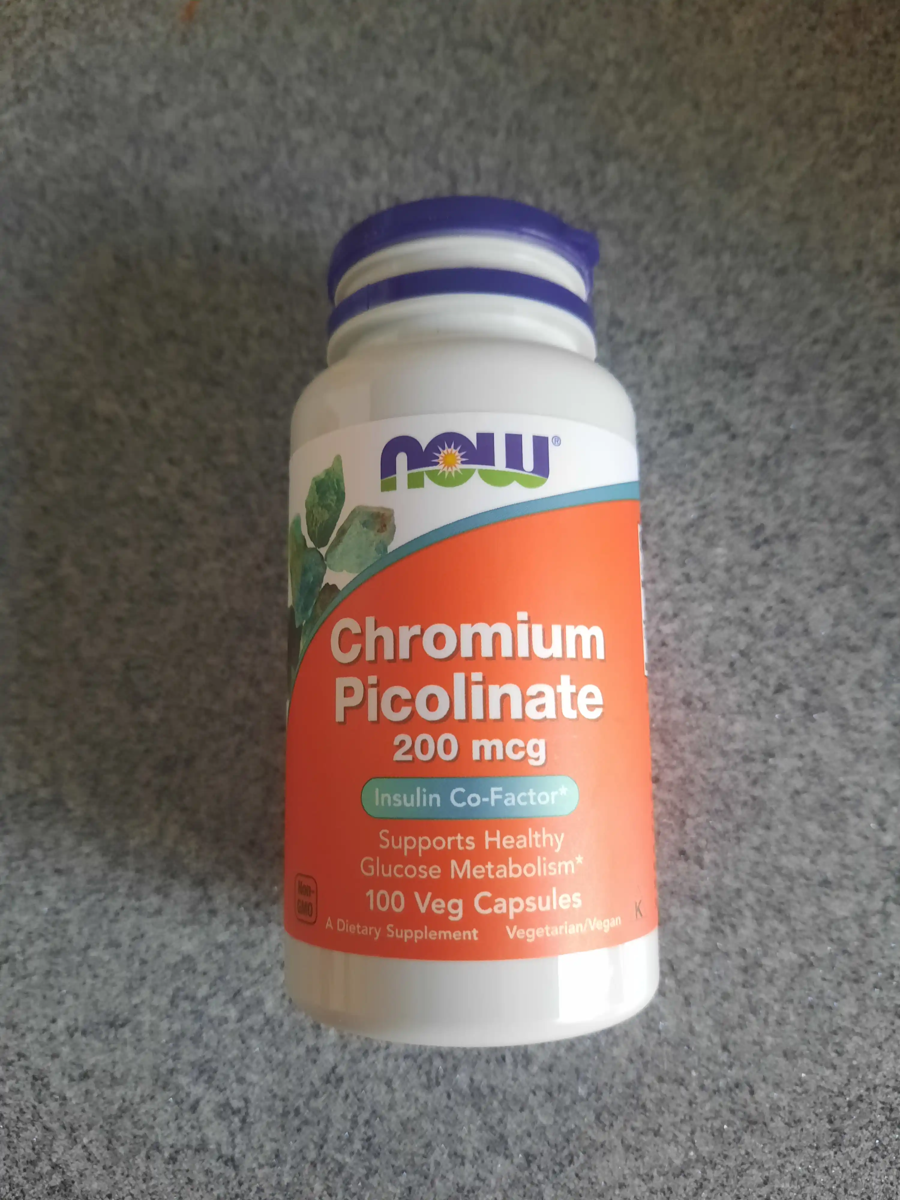 NOW Foods, Xrom pikolinati, Chromium Picolinate, 200 mkg, 100 vegetarian kapsulalari