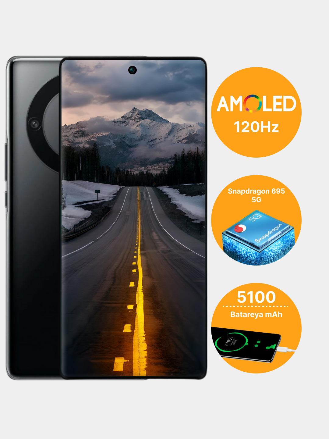 Игровой смартфон Honor X9a 5G, 6/128 ГБ, 8/256 ГБ, 64 Мп, селфи камера ...