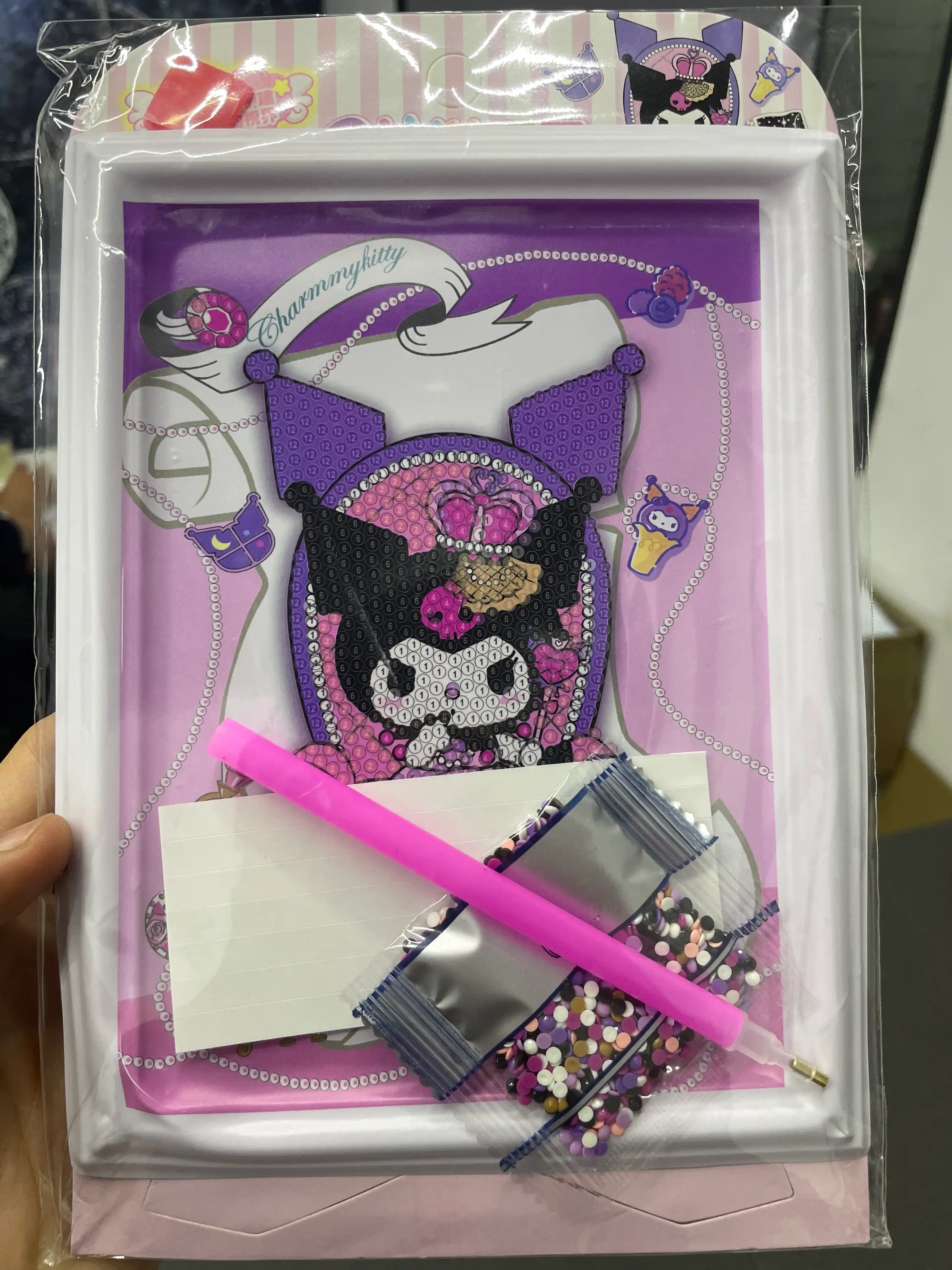 Kuromi Sanrio olmosli mozaikasi, kristall rasm, ijod uchun to'plam, 17 * 13.5 sm