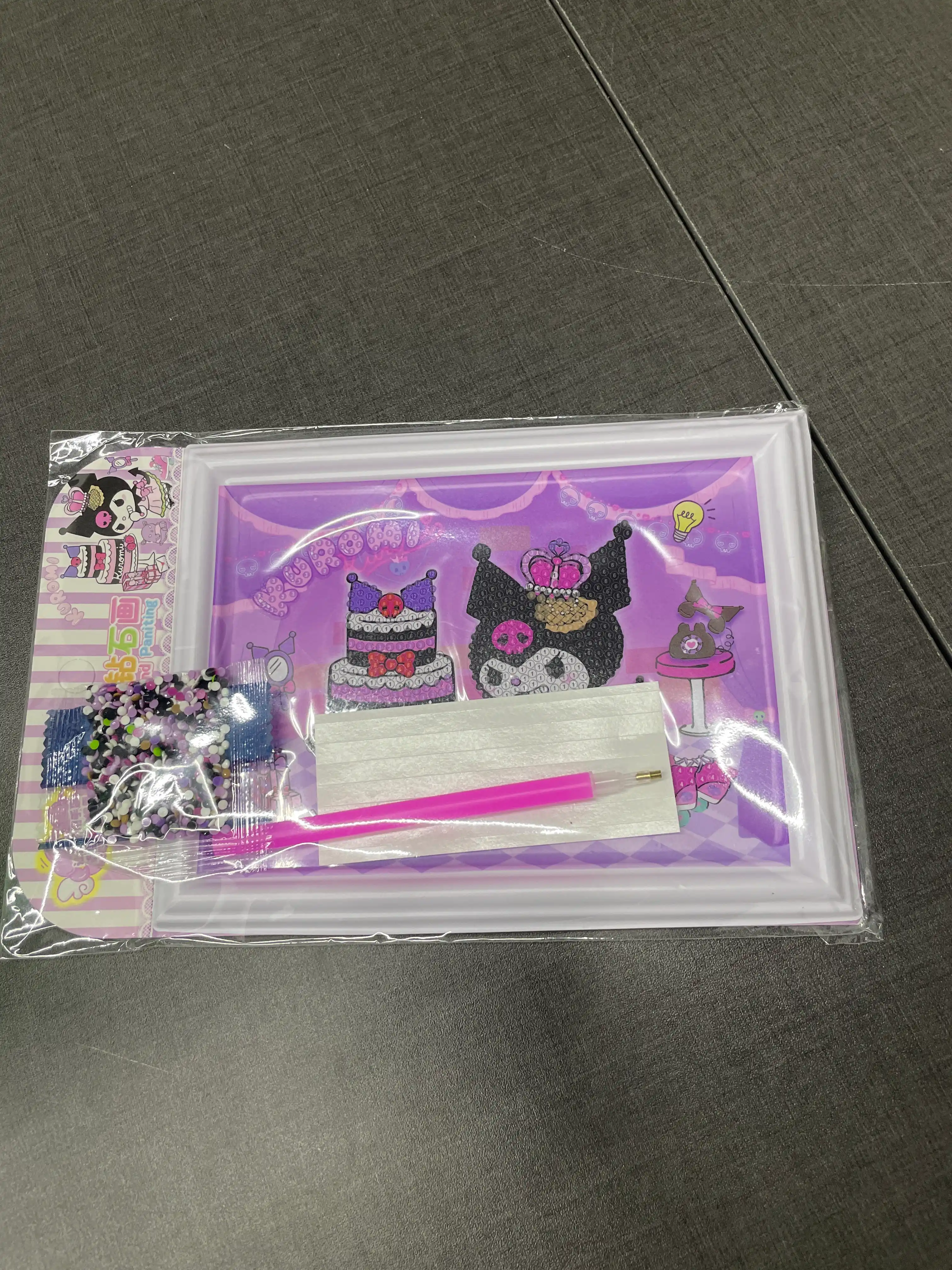 Kuromi Sanrio olmosli mozaikasi, kristall rasm, ijod uchun to'plam, 17 * 13.5 sm