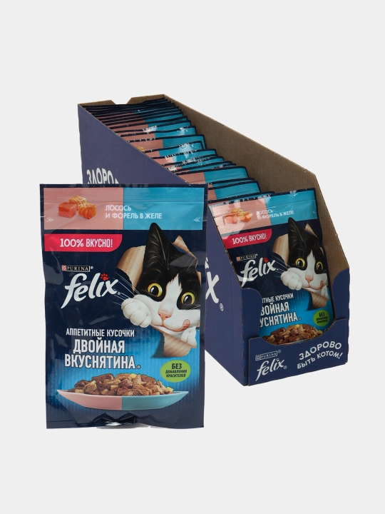 Felix nam ovqat, lasos va forel, 75 gr 26 dona