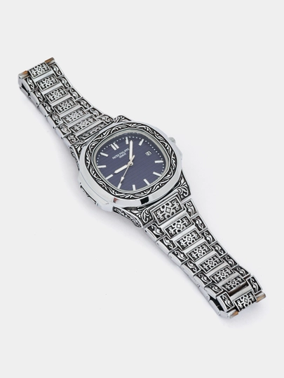 Мужские наручные часы Patek Philippe, дизайн подарочной коробки подойдет к любому стилю — WATCH11-105W047-СИНИЙ
