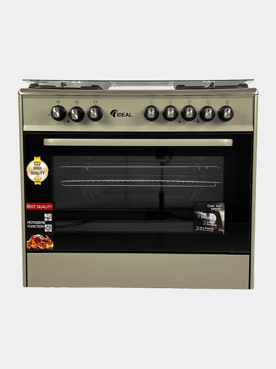 Gaz plita Ideal IEL9022, 4+2 konforkali, pech hajmi 106 litr, 90x60