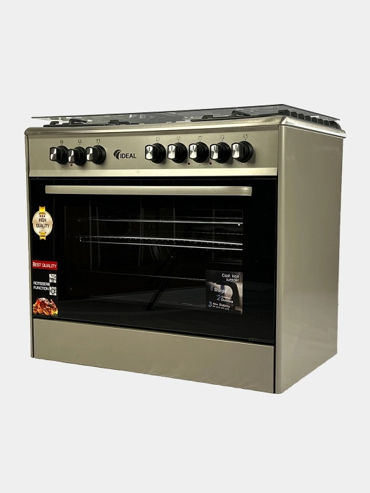Gaz plita Ideal IEL9022, 4+2 konforkali, pech hajmi 106 litr, 90x60